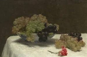 Still Life with Grapes and a Carnation - Henri Fantin-Latour Giclee Canvas Print