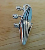 Sterling Silver 3D 22x13mm Lily of the Valley Flower Leaves Charm