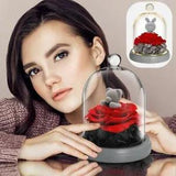 Eternal Rose Bunny Bear Flowers Romantic Presents Valentines Day Birthday Gifts