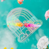 House Suncatcher Sticker | Rainbow Maker Window Decal Holographic Prism Home Fine Line Heart Cloud Dreamy Smile Aesthetic Cute Birthday Gift