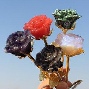 Crystal Rose,Crystal Flower,Crystal Jewelry,Mineral samples,Home Decoration,Reiki Heal,Christmas Gift,Bouquet of Roses,Valentines Gift