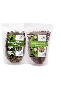 J Organics Bhringraj Brahmi Dry Leaves Raw Leaf For Hair Regrowth 50gram in Each