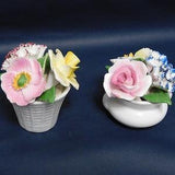Vintage Hand Made Radnor Bone China Rose Bouquet Pair Staffordshire England