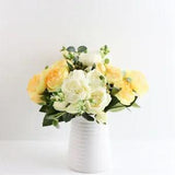 Artificial Silk Floral Rose Bridal Party Fake Flower Home Wedding Peony Bouquet