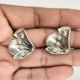 Vintage Sterling Silver Calla Lily Flower Screw Back Earrings