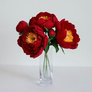 Red Crepe Paper Peony ?? Home Decoration ?? Birthday Gift ?? Graduation Gift ?? Wedding Flowers ?? Anniversary