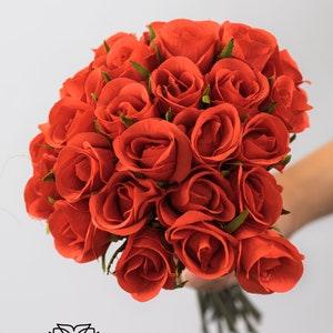 26 Mini Red Rose Bouquet/Floral Sprays/ Wedding Roses/ White/Greenery Bushel/ Outdoor Wedding Greenery/Centerpiece Decor/Faux Flowers/