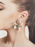 LELE SADOUGHI SMALL CRYSTAL PAPER LILY EARRINGS