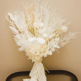 White dried preserved bridal bouquet/nature flowers/wedding dried flowers/preserved rose bouquet/ivory bouquet/home decor/ arrangement/
