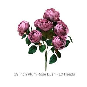 Plum Artificial Rose Silk Flower Supply Real Touch Greenery for Wedding Bouquets DIY Bridal Corsage