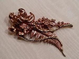 FABULOUS COPPER AND BRASS LILY DESIGN BROOCH!!!