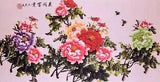 ORIGINAL ASIAN FINE ART CHINESE WATERCOLOR PAINTING-Peony flower&butterfly