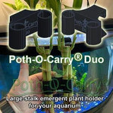 Poth-O-Carry? Duo: Expandable Grip Bamboo and Emergent plant holder for the rim of your aquarium