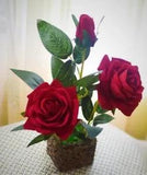 3 Heads Rose Real Touch Artificial Peony Flower For  Wedding Bouquet Home Decor