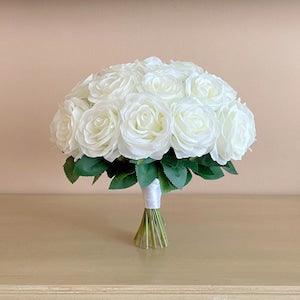 White  Rose bouquet, Wedding bouquet, bridal bouquet, bridesmaids bouquet, white rose  wedding accessories,New Bouquet,corsage, boutonhole