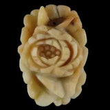 BF05117  # Hand Carved Peony Flower multi-color Amazonite Pendant Bead 1 Pcs