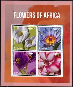 Ghana Flowers of Africa Stamps 2016 MNH Arum Blue Water Impala Lily Flora 4v M/S