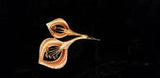 Weiss Brooch Calla Lily Flower Enamel Orange Rhinestone
