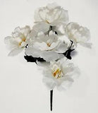 (Pack 24) 120 Cream Peonies Silk Flower 12" Bush Home Craft In/Outdoor Decor US