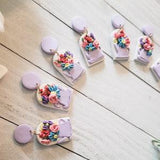 Teapot Bouquet Clay Earrings