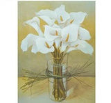White Lily Diamond Painting Lovely Flowers Design Embroidery House Wall Portrait