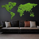 Moss wall art world map