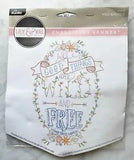 Bucilla Lily & Val Stamped Embroidery Banner Kit All Good Things Are Wild & Free