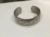 Vintage Kirk Pewter Cuff Bracelet, Lily of The Valley, # 900-5, 2 3/8 in inside