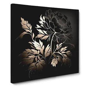Peony Flower Silhouette Canvas Print Wall Art Framed Picture Home Decor Large