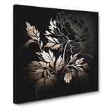 Peony Flower Silhouette Canvas Print Wall Art Framed Picture Home Decor Large