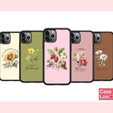 Aesthetic Cottagcore Strawberry Phone case, Botanical Flower iPhone 14, 13, 12, 11, XS, XR, 7, 8, Galaxy S23 S22 Floral Rose Sunflower Daisy