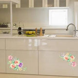 Colorful Flowers 3D Wall Stickers Beautiful Peony Fridge Stickers Wardrobe