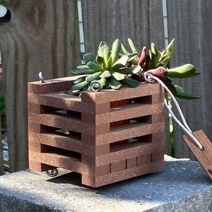 206. Salvaged Manufactured Decking Hanging Basket Planter for Orchids, Bromeliads, Ferns, Cacti, Other Epiphytes and Succulents
