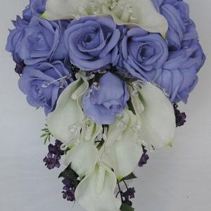 Lavender Rose, Bouquet, White Calla Lily Bouquet, Bouquet with Bling, Crystal Bouquet,