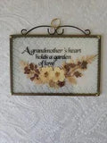 Grandmother Dried Flowers Glass Hanging Sun Catcher