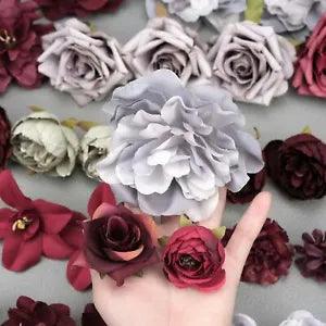 40X Artificial Silk Flower Head Hanging Door Decor Flower Garland Accessories