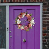 Peony Garland Artificial Rose Flowers Hotel Outside Spring Wreath Front