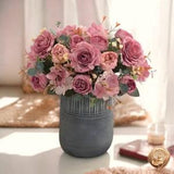 Artificial Silk Rose Flowers Bouquet, Peony And Hydrangea Plant Bouquet, Handmade Flowers, Fake Flower, Home Decor, Wedding, Gifts For Her