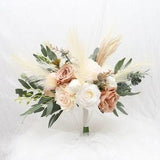 A&F Boho Bridal Bouquet, Pampas Grass Wedding Bouquets,  Bridal Bouquet, Bridesmaids Bouquet,  Champagne/ Ivory /brown Wedding Bouquet