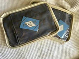 $450+tax FRETTE DECO YD JACQUARD  2 STANDARD SHAMS BLUE/BEIGE LILY FLOWER ITALY