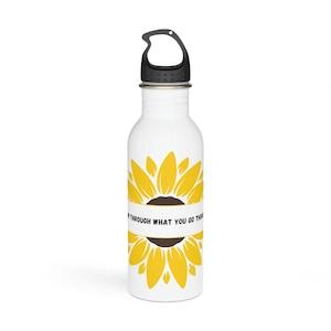 Stainless Steel Water Bottle, Motivational, Sunflower, 20 oz Stainless Steel Water Bottle, Floral Water Bottle
