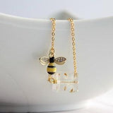 Dandelion Seed Necklace, Cottagecore Jewelry, Terrarium Necklace, Gold Bee Necklace, Real Flower Resin Pendant, Mori Girl, Forest Necklace