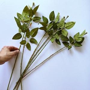 Artificial flower stems with leaves, 56 cm stem for artificial roses, Crafting stem, Flower supply, Artificial flowers, DIY, Rose bouquet