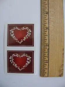 Mrs. Grossman's Stickers LILY OF THE VALLEY HEART 2 Mods 2" X 1 5/8" Each NEW