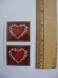 Mrs. Grossman's Stickers LILY OF THE VALLEY HEART 2 Mods 2" X 1 5/8" Each NEW