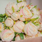 High Quality Artificial Roses, Pink Rose, Ivory White Roses, Artificial Flowers, DIY Rose Bouquet, Artificial Flowers Materials, Supplier