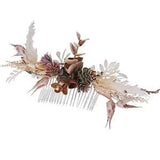 Wedding Flower Comb White Lotus Floral Hair Clip Ranunculus Leaf Hair Piece Wood