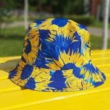 Reversible Ukrainian Bucket Hat Made In Ukraine | Ukrainian Sunflower Hat from Ukraine Sellers | Ukraine Hats from Cotton| Ukraine Shops