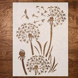 Dandelion Stencil for Painting on Wood, Canvas, Furniture, Crafts - Reusable Flower Stencils (10