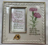 Lenox China Treasures January Birthstone Frame Gold Trim Carnation Flower